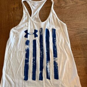 Under Armour White Racerback Tank with Subtle Logo